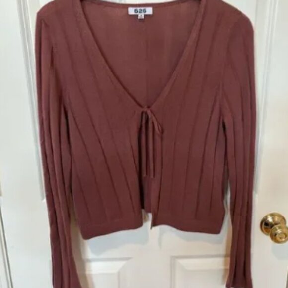 525 Pink Tie Front Cardigan, Medium - Picture 1 of 4